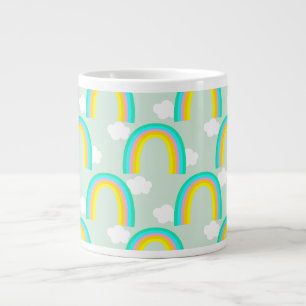 Taza De Café Gigante Arcoíris con Nube Azul