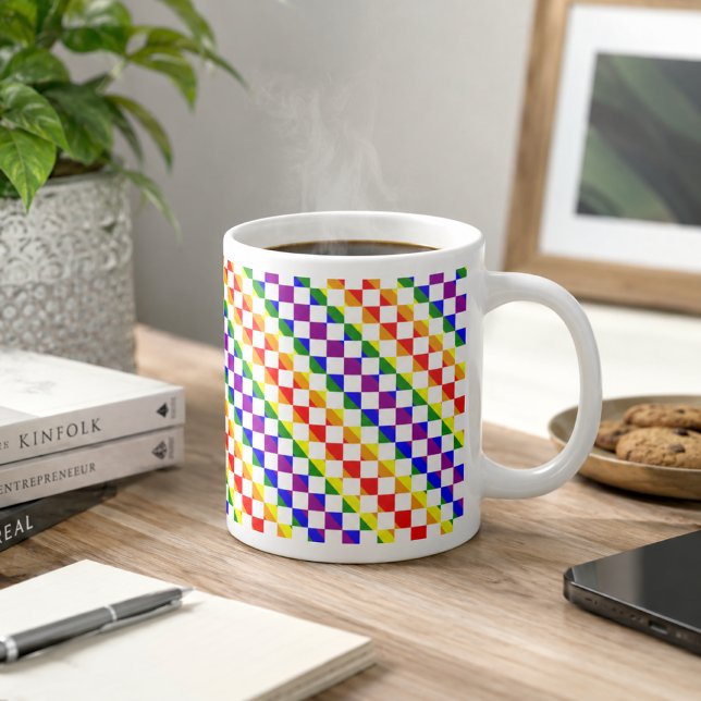 Taza De Café Gigante Arcoíris Geométrico (Subido por el creador)