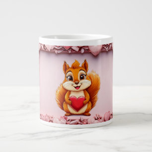 Taza De Café Gigante ardilla linda con corazón