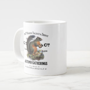Taza De Café Gigante ardilla vintage moderna