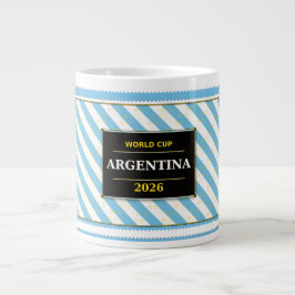 Taza De Café Gigante Argentina Football Fan Flag Colors Stripe Pattern 