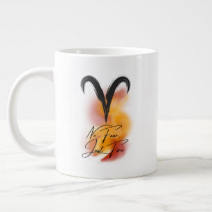 Taza De Café Gigante Aries 'Sin Miedo, Solo Fuego' Orgullo Zodiacal