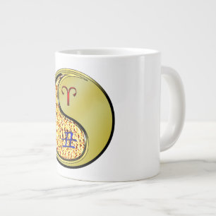 Taza De Café Gigante Aries y Buey de Metal