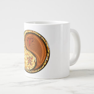 Taza De Café Gigante Aries y Tigre de Madera