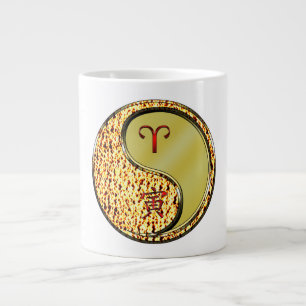 Taza De Café Gigante Aries y Tigre de Metal