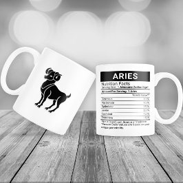 Taza De Café Gigante Aries Zodiac Rótulo con datos de nutrición,