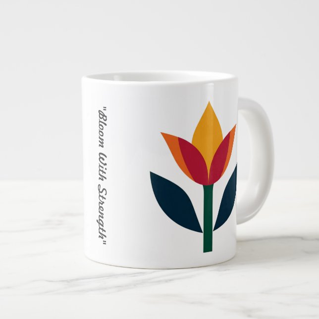 Taza De Café Gigante "Armonía floral audaz" (Derecha)