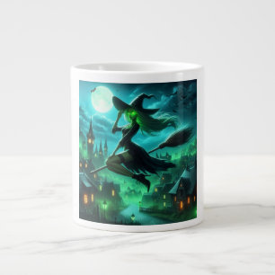 Taza De Café Gigante Aroma verde espumoso bruja Halloween