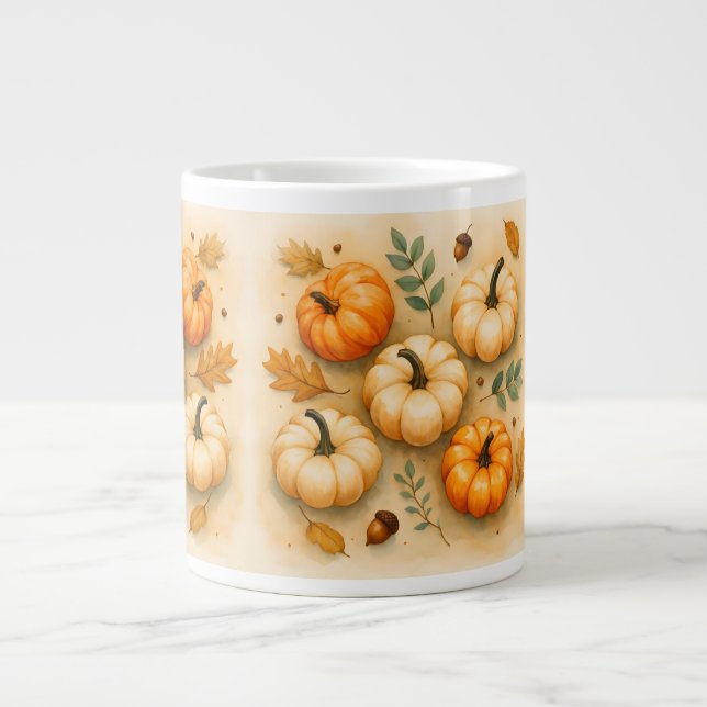 Taza De Café Gigante Arreglo de calabaza rusa (Frente)