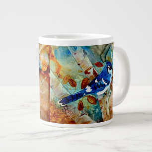 Taza De Café Gigante Arrendajo azul en el árbol
