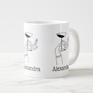 Taza De Café Gigante Art Deco Lady's Hand Holding Champagne Glass