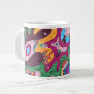 Taza De Café Gigante Arte abstracto de "desbordamiento"