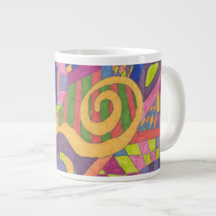 Taza De Café Gigante Arte abstracto de "Jungle Stripes 2"