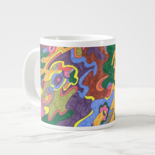 Taza De Café Gigante Arte abstracto de "oro"