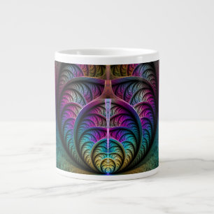 Taza De Café Gigante Arte abstracto fractal colorido alucinante