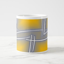 Taza De Café Gigante Arte abstracto rectangular gris