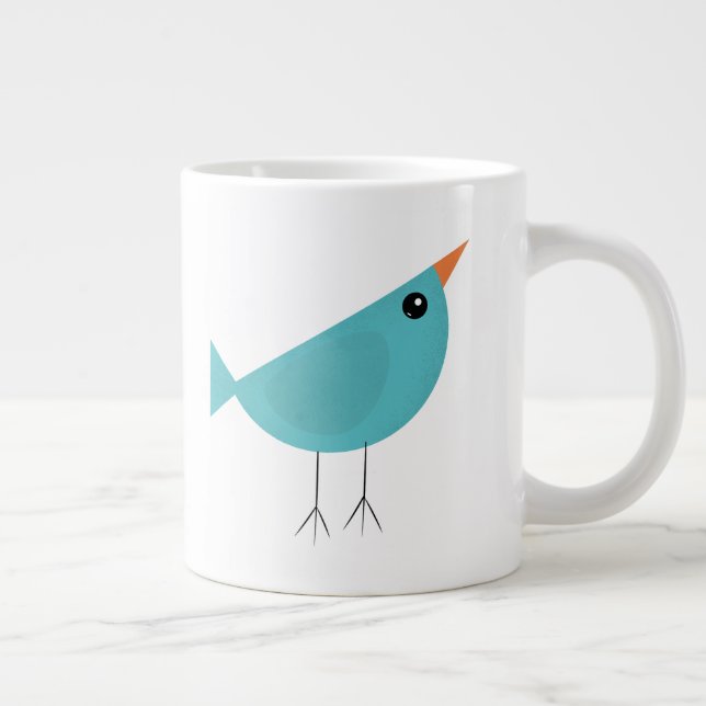 Taza De Café Gigante Arte adorable y caprichoso de aves y naturaleza (Derecha)