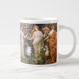 Taza De Café Gigante Arte Antiguo Modernista Cuatro Estaciones por Walt