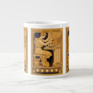 Taza De Café Gigante Arte Antiguo Modernista, El Amor Lo Vence Todo Cie