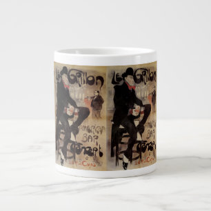 Taza De Café Gigante Arte Antiguo Modernista Le Grillon, Hombre Bebiend