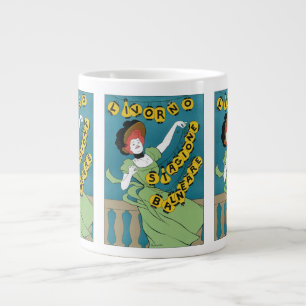 Taza De Café Gigante Arte Antiguo Moderno, Livorno Señorita Bailando