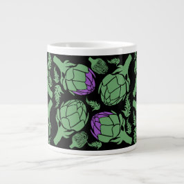 Taza De Café Gigante Arte Botánico de Alcachofa Decoración del Hogar