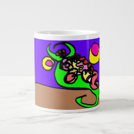 Taza De Café Gigante Arte de ajolote rosa