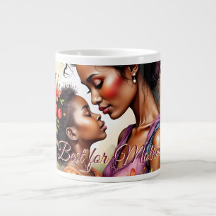 Taza De Café Gigante Arte de amor del día de la madre en estilo acuarel