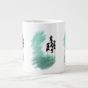 Taza De Café Gigante arte de árbol verde escandinavo simple moderno men