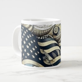 Taza De Café Gigante Arte de Bandera Americana