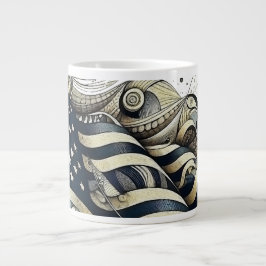 Taza De Café Gigante Arte de Bandera Americana