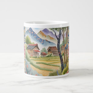 Taza De Café Gigante Arte de batik inspirado por la naturaleza indonesi