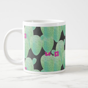 Taza De Café Gigante Arte de Cactus Flor de Rosa