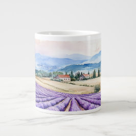 Taza De Café Gigante arte de campos de lavanda hermosos