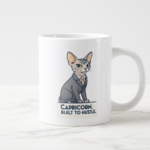 Taza De Café Gigante Arte de Capricornio Zodiac Sphynx Gato Construido 