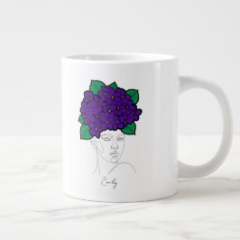 Taza De Café Gigante Arte de Corona de Flor de Cumpleaños de Febrero Pe