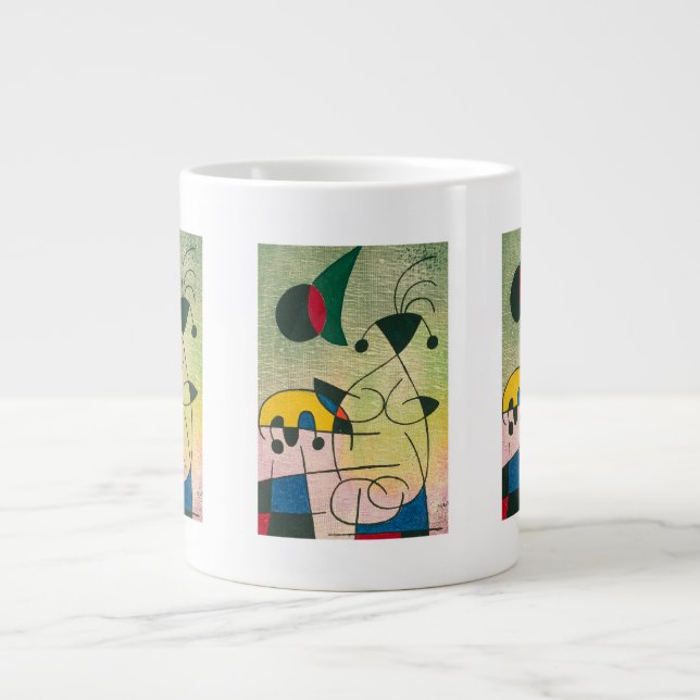 Taza De Café Gigante arte de cuadros de joan miro, arte abstracto (Frente)