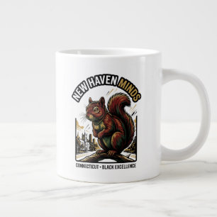 Taza De Café Gigante Arte de Excelencia Negra de la Ardilla Roja de New