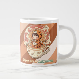 Taza De Café Gigante Arte de libro de café de tigre lindo