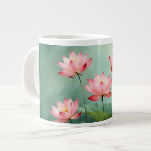Taza De Café Gigante Arte de Loto Rosa