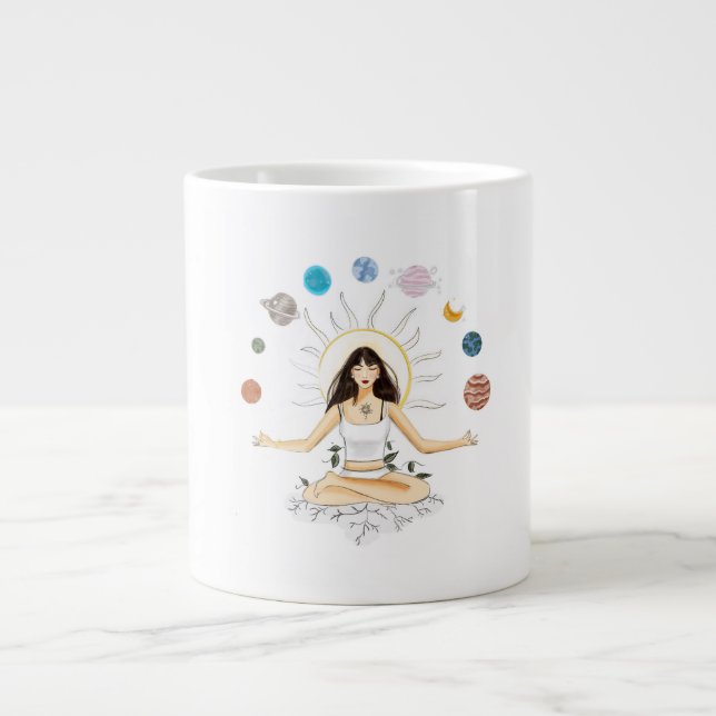 Taza De Café Gigante arte de meditación (Frente)