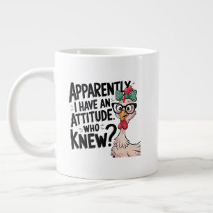Taza De Café Gigante Arte de palabras con actitud divertida