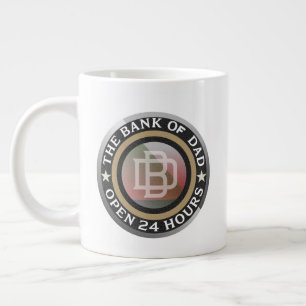 Taza De Café Gigante Arte de palabras del banco del papá divertido