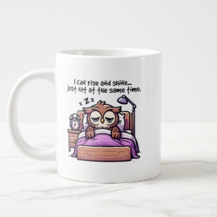 Taza De Café Gigante Arte de palabras divertidas de subir brillar