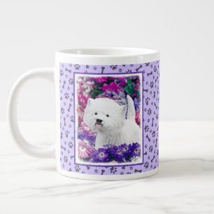 Taza De Café Gigante Arte de perros pintando el territorio blanco de We