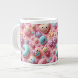 Taza De Café Gigante Arte de Personaje de Caramelo Pastel Kawaii