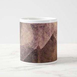 Taza De Café Gigante Arte de pincel de pintura abstracta de color rosa