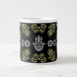 Taza De Café Gigante Arte de Protección de la Mano Hamsa