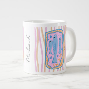 Taza De Café Gigante Arte de sardinas lindas