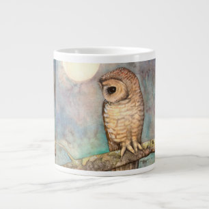 Taza De Café Gigante Arte de vida silvestre del búho manchado